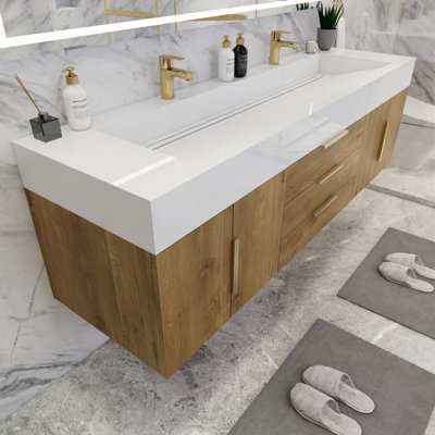 Ensemble de meuble-lavabo mural double l 72 "Glasgow