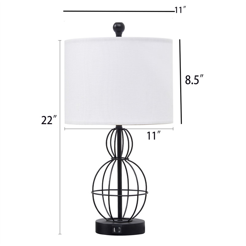 Lampe de table en métal Santel USB