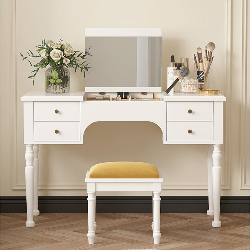 Simple Solid Wood Dresser, White