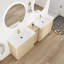 Meuble-lavabo autoportant double 84 po avec plateau en céramique Tiearra-148911280-148911281