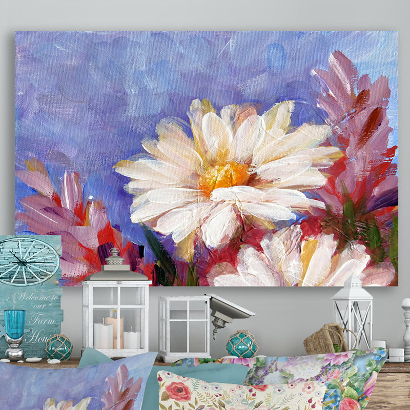 «Daisy Flower Bouquet II», reproduction sur toile, H 8 po x l 12 po x P 1 po, Toile tendue
