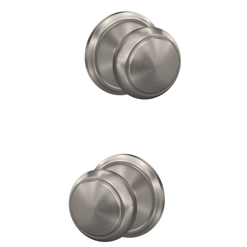 Custom Andover Non-Turning Knob with Alden Trim, Satin Nickel