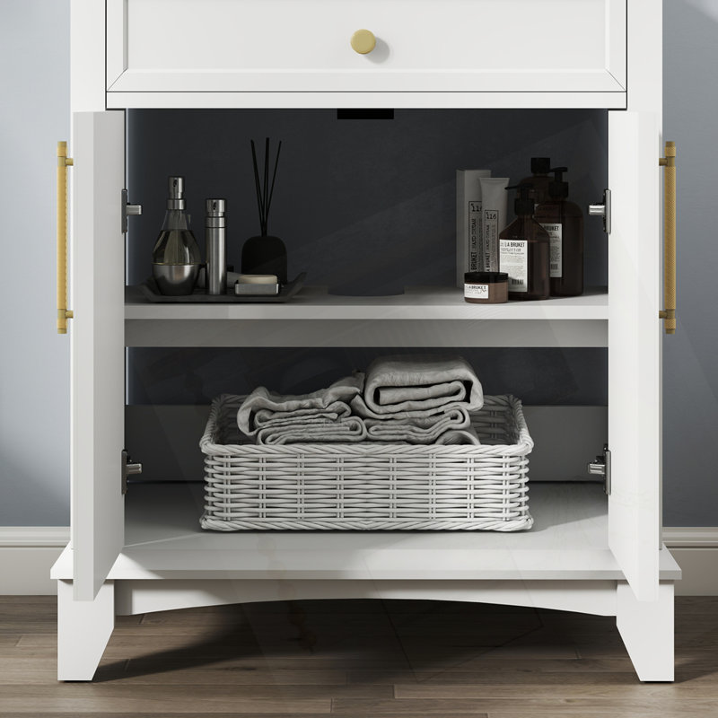 Armoire de salle de bain 27,8 po sans lavabo, Blanc