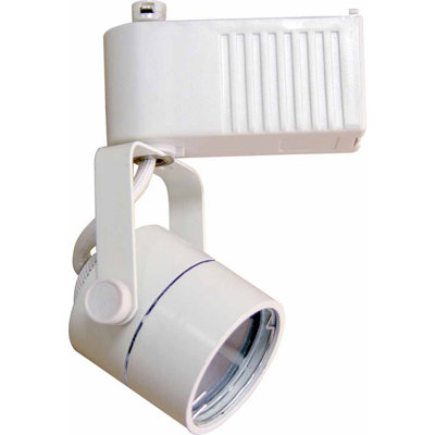 1-Light Indoor White Mini Horizontal Adjustable Small Low-Voltage (12V) Round Back Cylinder Track Head