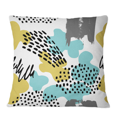 Coussin bleu et vert à pois rétro - imprimé moderne