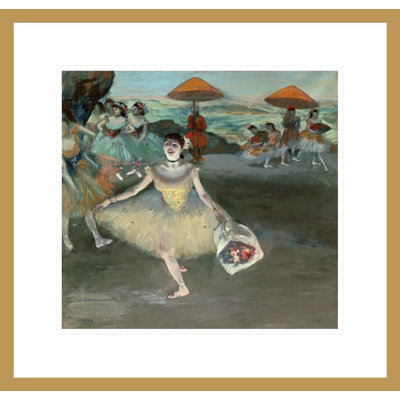 Danseuse avec bouquet de rideaux par Edgar Degas, impression giclée sur cadre