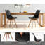 Ensemble de 4 chaises d'appoint, style moderne médiéval, revêtement en similicuir, pieds en bois massif, noir mat