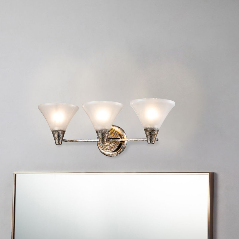 Meuble-lavabo 3 lumières Lemoine, Feuille d'argent