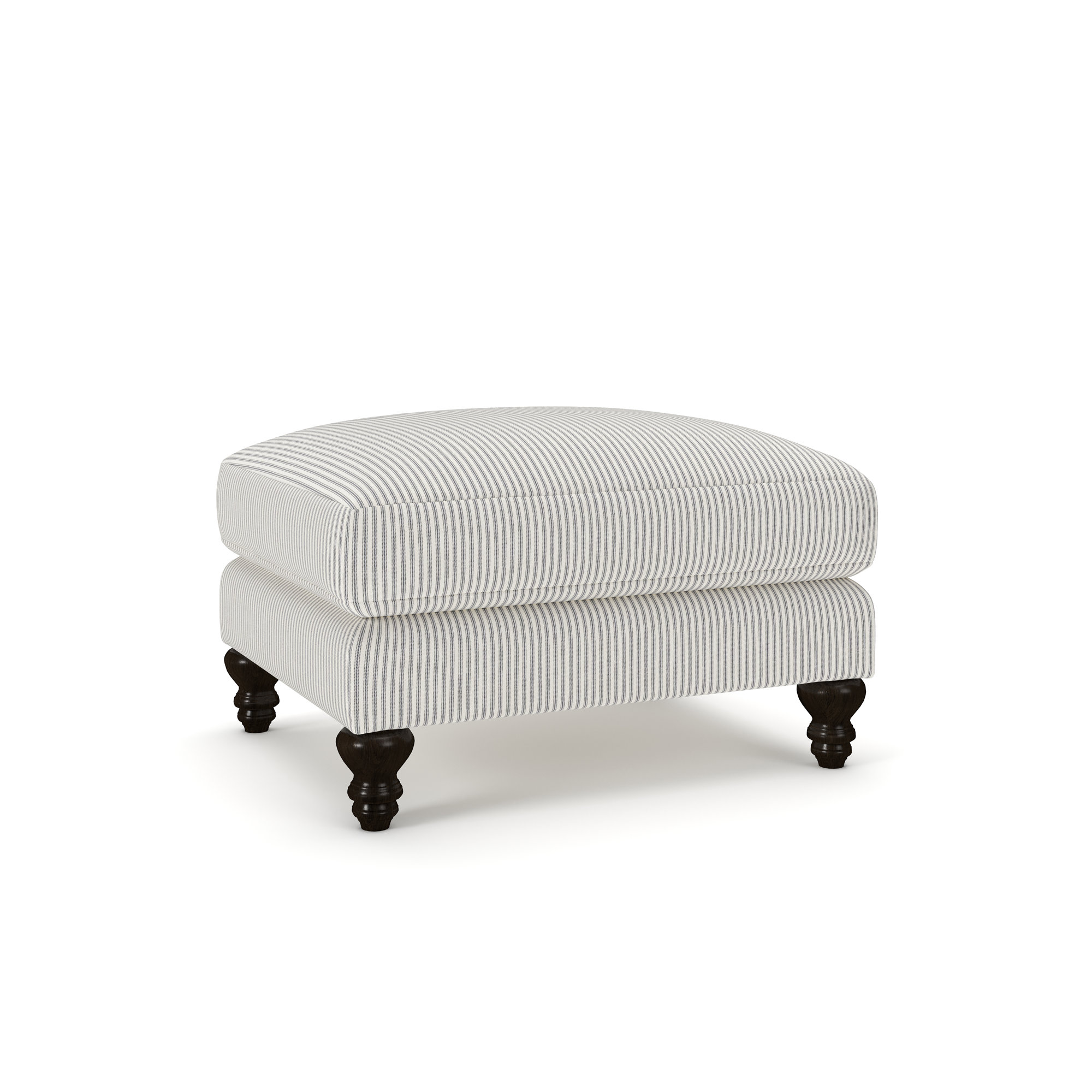 Walters Upholstered Ottoman, Cruise Gray Striped