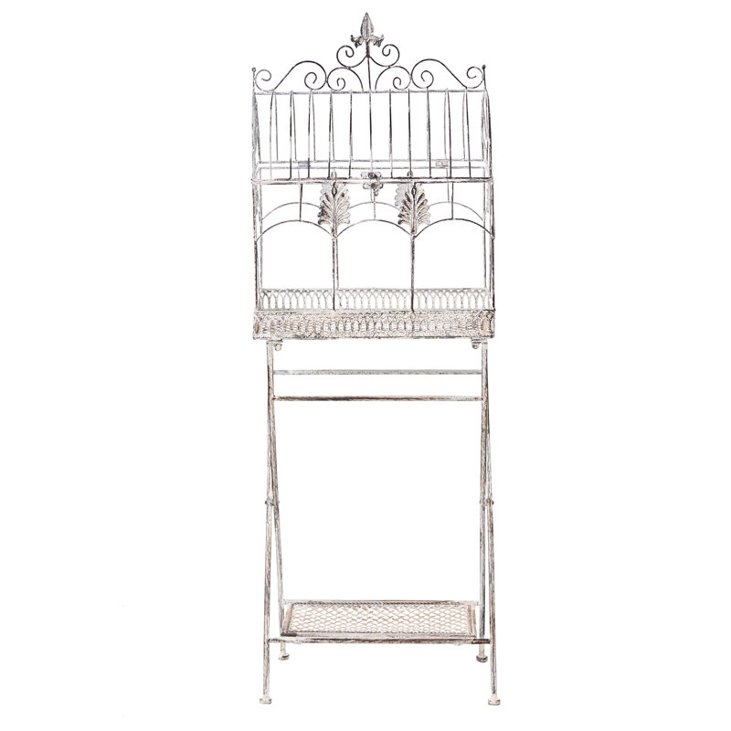 43cm W Iron Shelving Unit, Grey