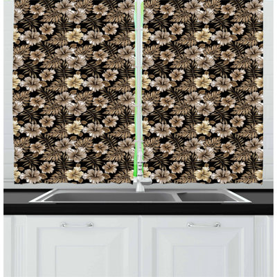 Floral Tailored Kitchen Curtain