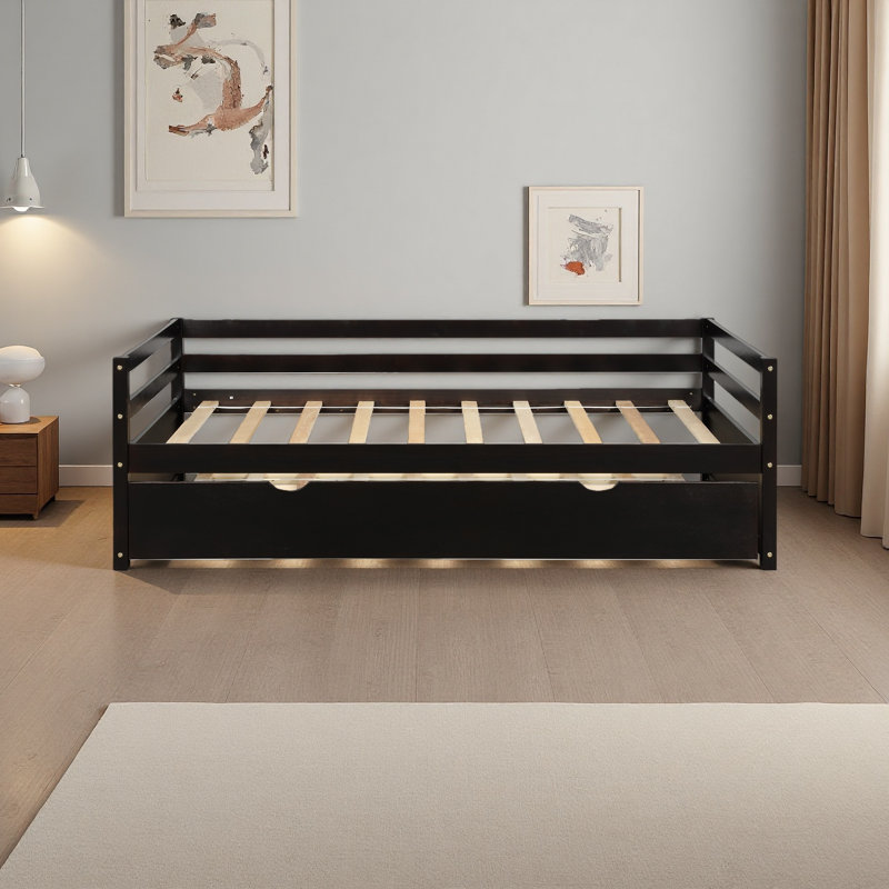 Daybed With Trundle Frame Set, Twin Size, Espresso