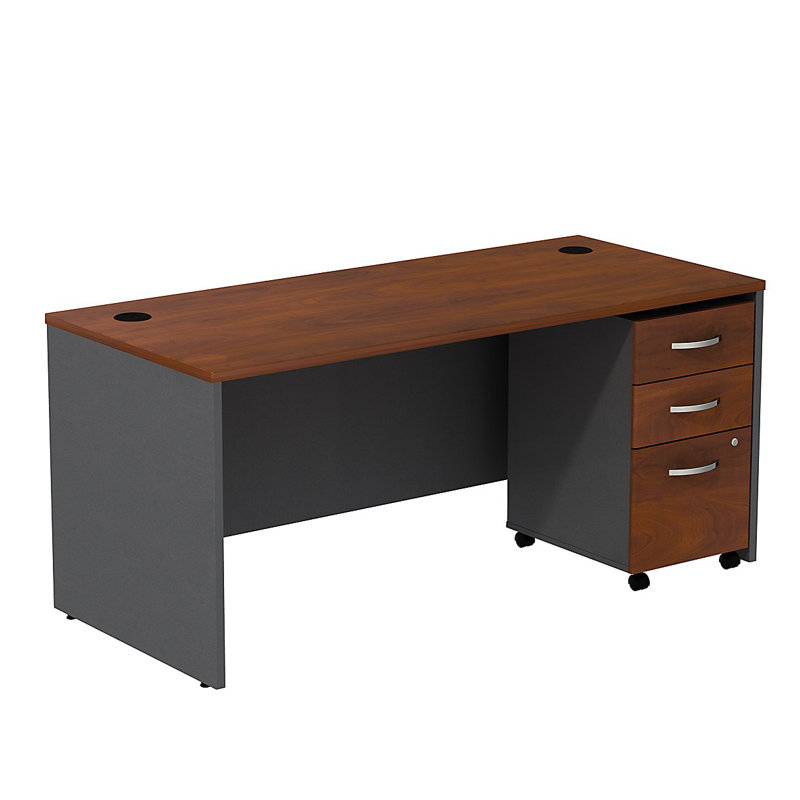 Bureau réversible Series C, Cerisier Hansen / gris graphite, H 29,84 po x l 71,10 po x P 29,37 po