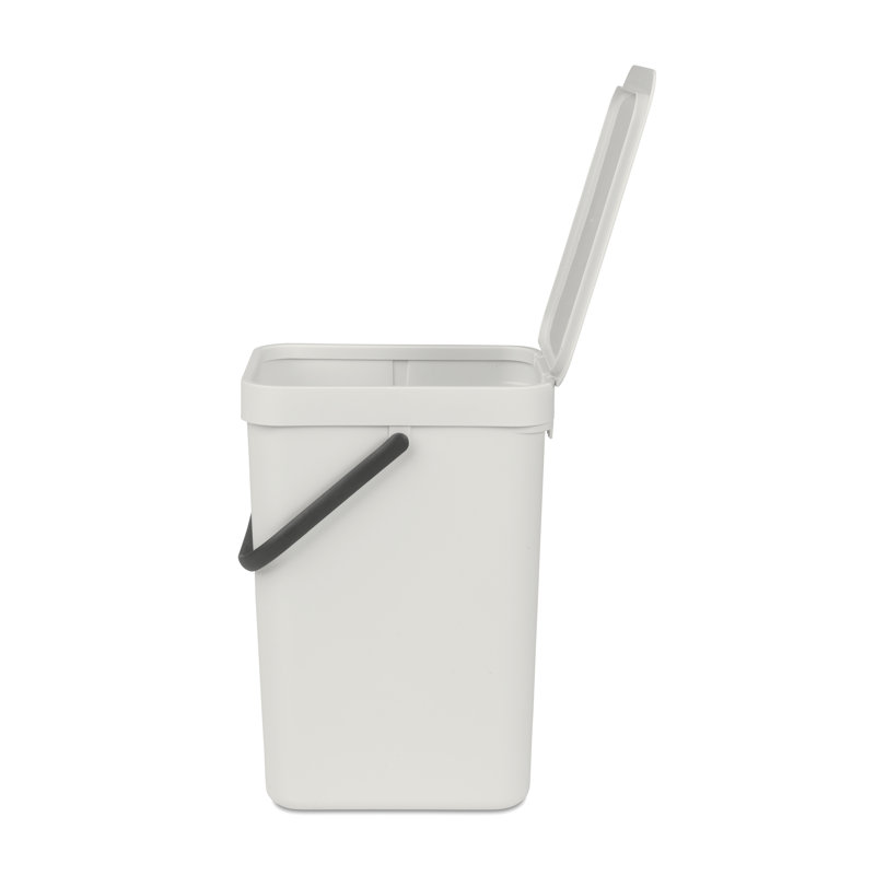Poubelle de recyclage en plastique Sort & Go de Brabantia, 3,2 gallons, Gris clair