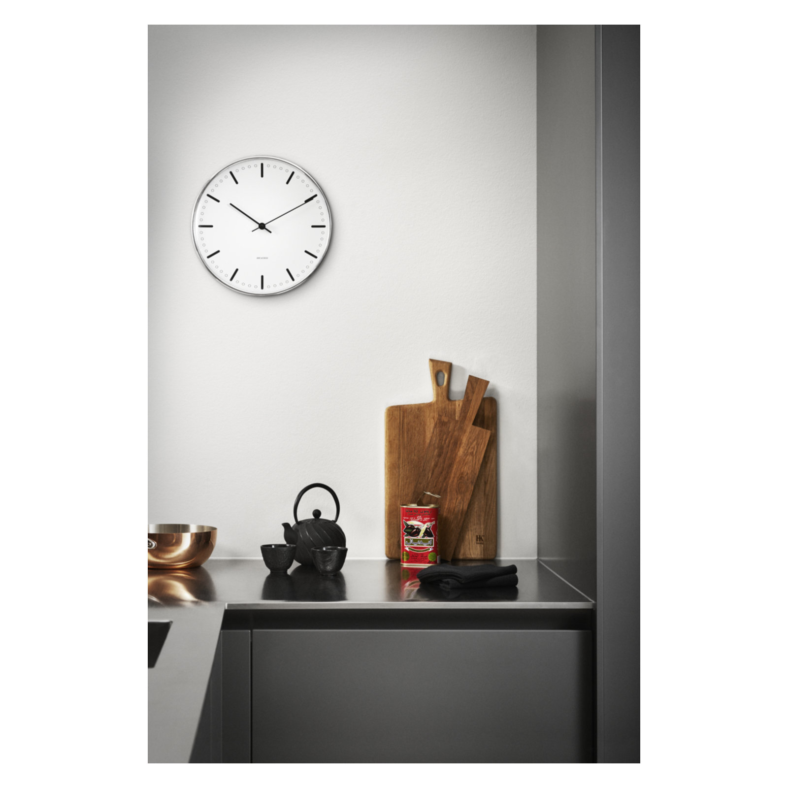 City Hall Metal Wall Clock, Large