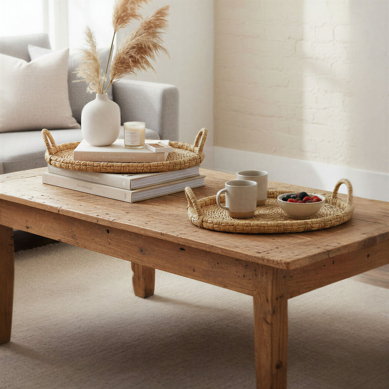 Stanmore Handwoven 2 Piece Coffee Table Tray Set