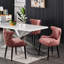 Ricky 4 Person Dining set - a Rectangular Wooden Dining Table with Metal Legs and a Set of 4 Quilted Velvet Dining Chairs for Dining Room - Modern Dining Table Set-715789338-715789342