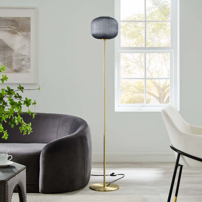 Lampe sur pied en verre et en métal Reprise par Modway