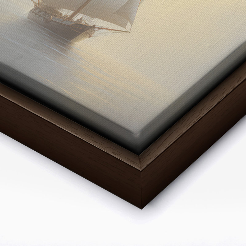 Voilier n ° 2, 24"H x 32"W, Canvas, Brown Framed