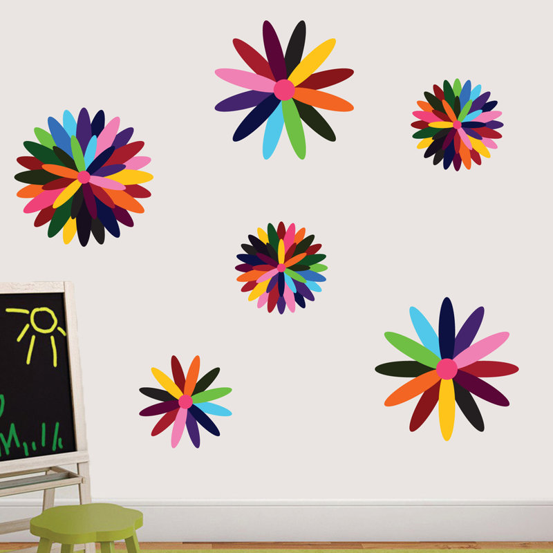 Adhésif décoratif 6 pièces Rainbow Flowers