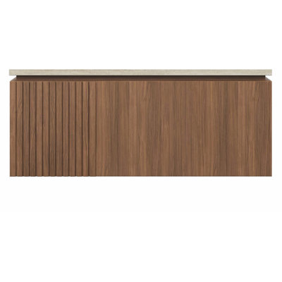 Armoire 36 po en contreplaqué de grain de bois de chêne brun avec portes doubles et un tiroir, sans couvercle et sans couvercle