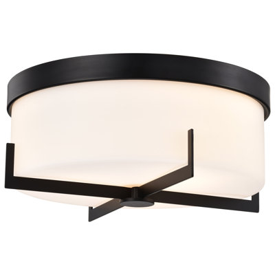 Roselle - 15 Inch Flush Mount with White Glass
