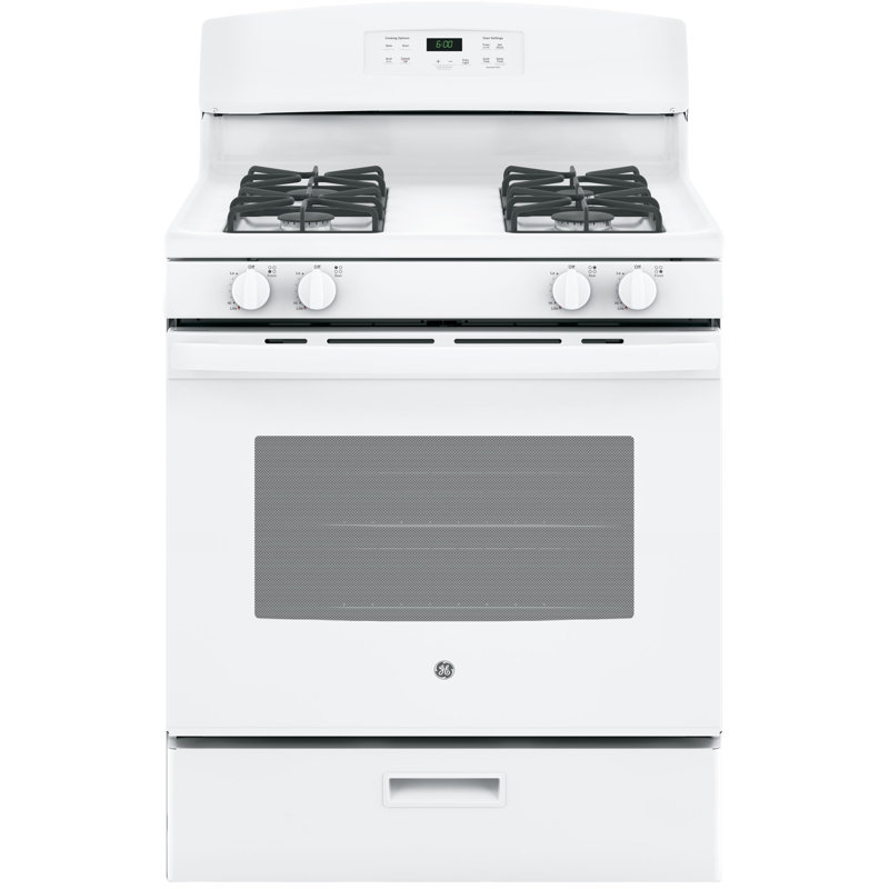 Cuisinière à gaz autoportante 30 po 5 pieds cubes, Blanc