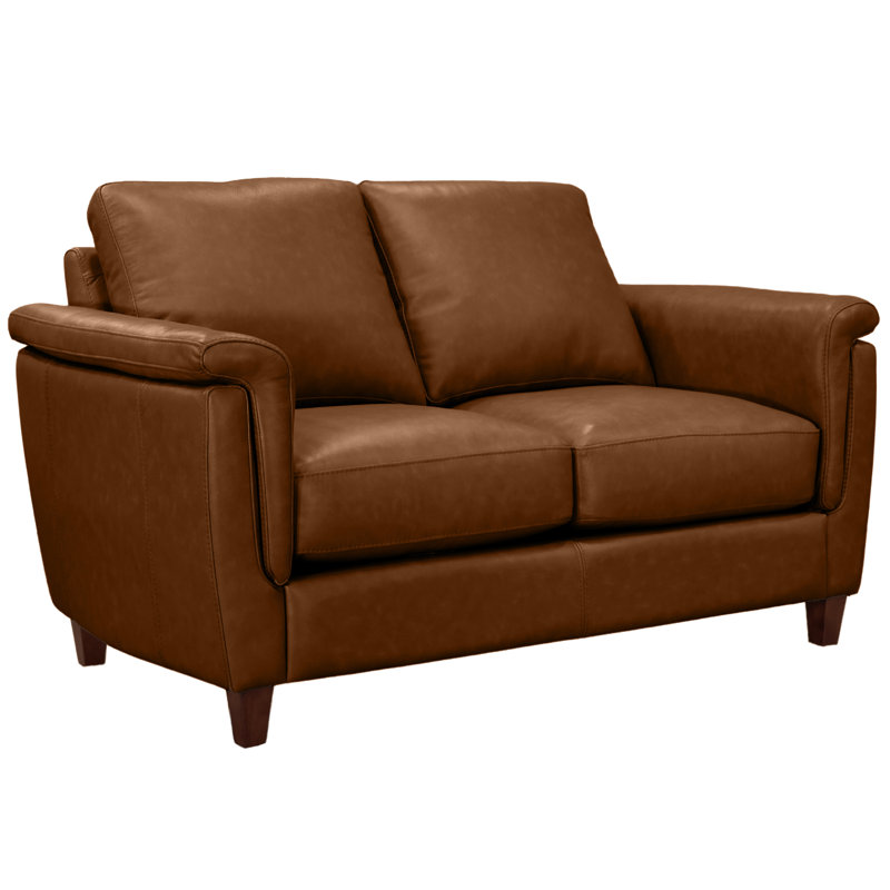 Causeuse en cuir véritable 57 po Rambrij, Cèdre
