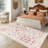 Washable Floral 10x13 Area Rugs for Living Room Farmhouse Non Slip Bedroom Rug for Nursery Playroom Dining Room Rugs Beige Pink-737805651-737805653