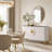 63'' Modern Sideboard Buffet Cabinet With Faux Marble Tabletop, Large Luxury Kitchen Sideboard Cabinet With 4 Door For Dining Room, Living Room, Hallway-1766956682