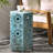 14" Side Table In Teal Iron - Stylish Cut Out For Patio, Beverage And Snack Design With Space Beverages Snacks-210666364