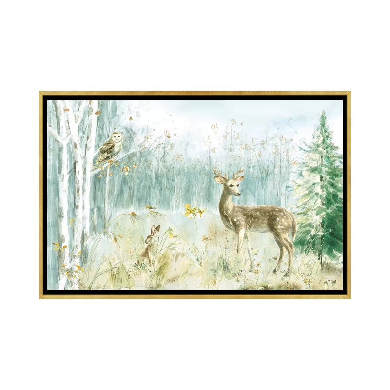 «Meadows Edge I» par Danhui Nai - reproduction d'art, H 32 po x l 48 po x 1,5 po, Toile encadrée d'or, Pas de tapis
