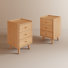 Set Of 2 Solid Wood 3-Drawer Nightstands