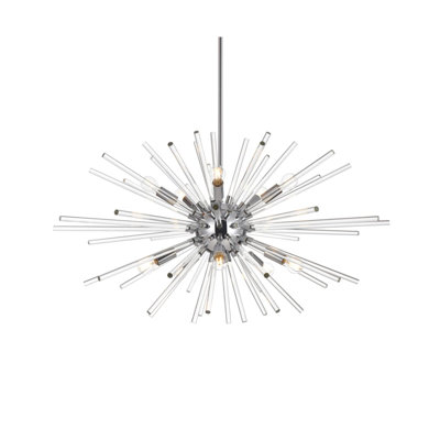 Luminaire suspendu unique à 10 lumières avec accents en cristal Francene