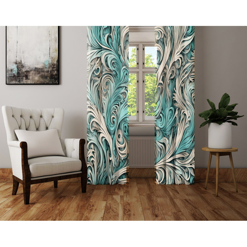 Paire de rideaux semi-transparents en polyester Dunstable, L 40 po x L 52 po