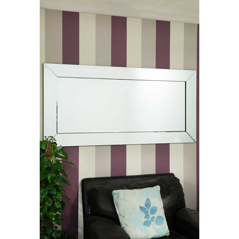 Phillip Glass Flat Wall Mirror, 174cm H x 85cm W