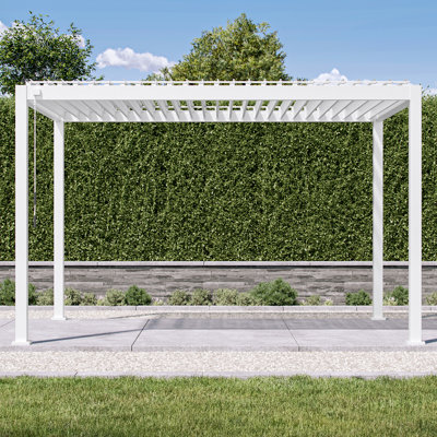 Pergola en aluminium 111S, toit ajustable, l 10 pi x P 13 pi, blanc