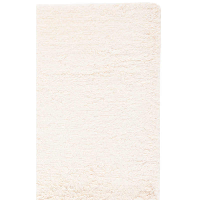 Tapis ivoire en laine / coton tissé à la main Crispo, Rectangle 8 pi x 10 pi