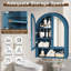 Armoire murale arquée avec portes en miroir et tablettes réglables-61545640