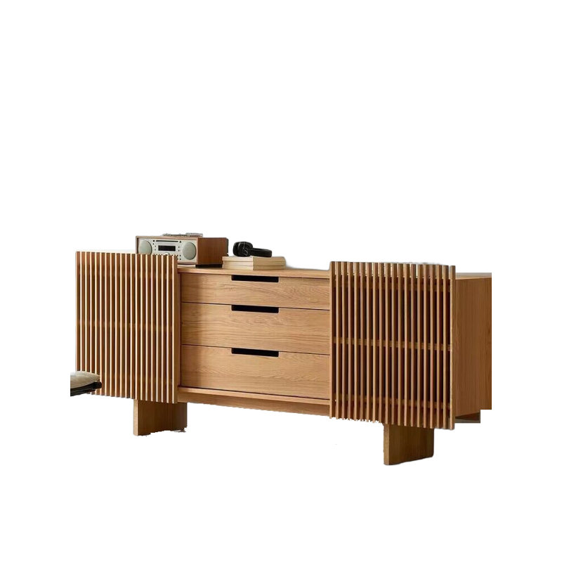 Simple Design Solid Wood Sideboard 70.86'' Solid Wood Sideboard, Light Brown, 32.8" H x 70.8" W x 17.6" D