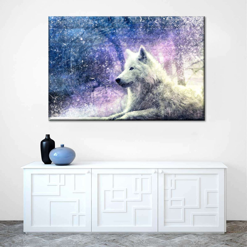 White Wolf Canvas Print, 8" H x 12" W x 1" D