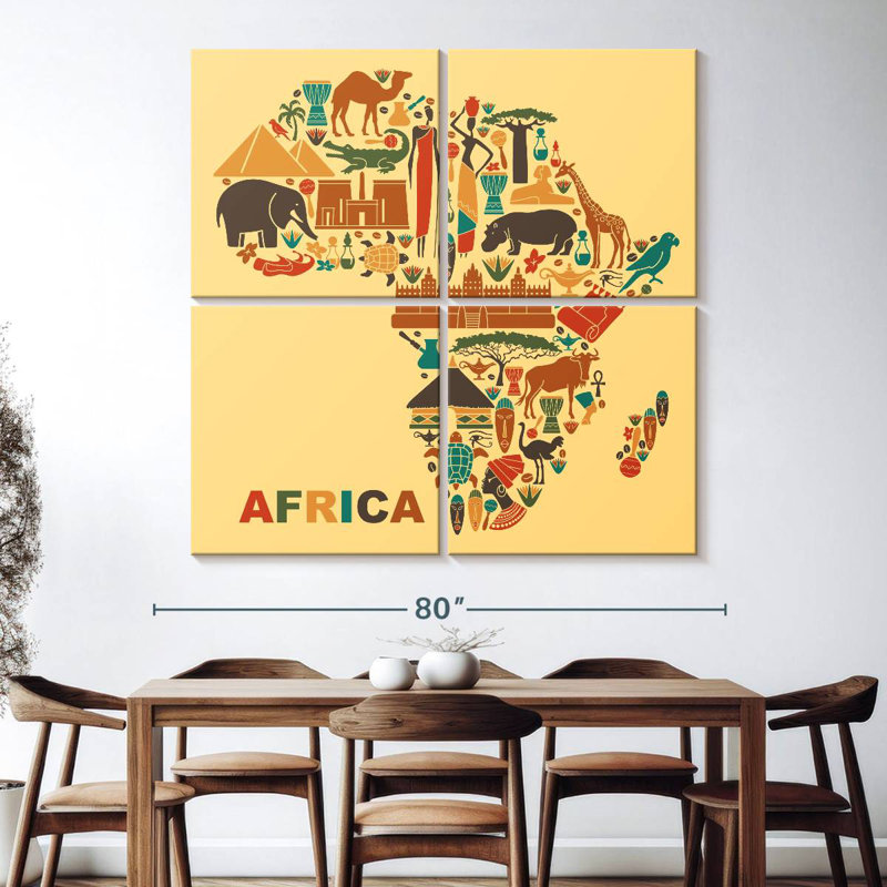 Carte de la culture d'Alazia en Afrique, H 74 po x l 74 po
