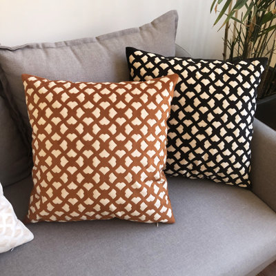 Cut Velvet Appliqued Pillow Cover