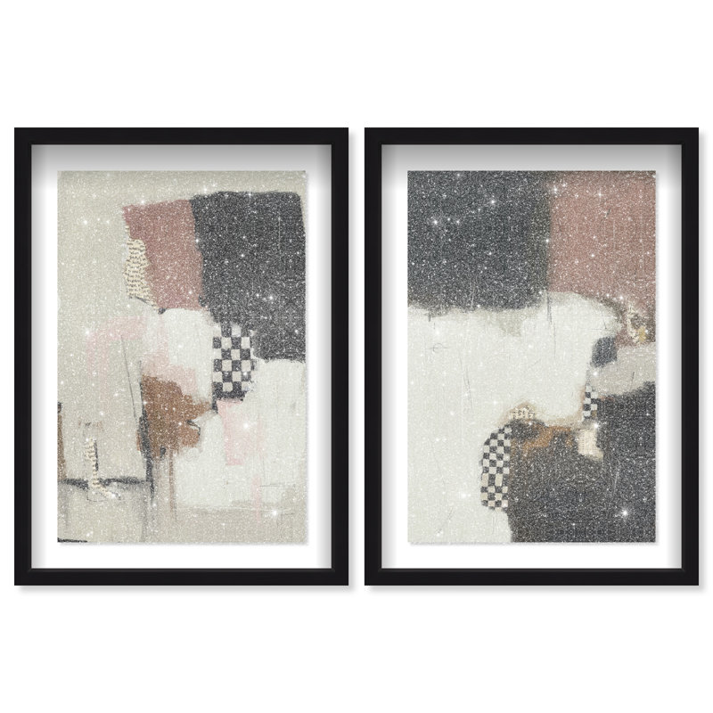 Longing Set Shadowbox Abstract Print by Oliver Gal, Black Frame, 10 x 15, 21.5"H x 31.5"W, Black Shadowbox