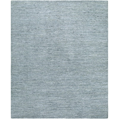 Linora Hand Knotted Linen Area Rug in Blue