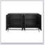Buffet décoratif en bois laqué noir à 4 portes Accent