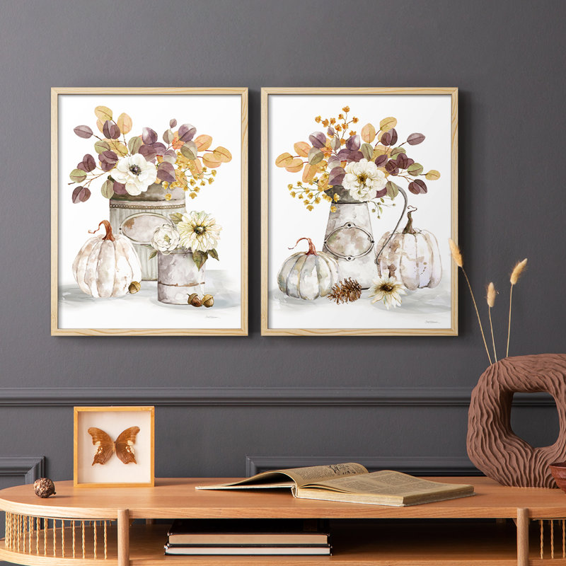 «Autumn Arrangement I», reproduction encadrée de qualité supérieure - prête à être accrochée - aucun clou requis - aucun clou requis