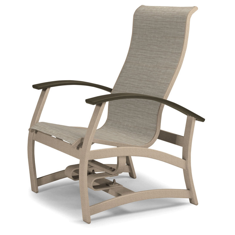 Askar Swivel Powder Coated Aluminum Outdoor Lounge Chair, Textured Desert, Bristol Taupe Sunbrella®, Beachwood P40