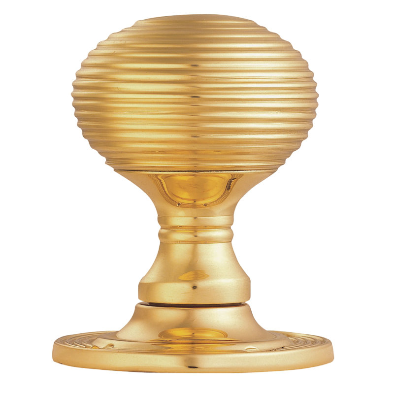 Queen Anne Passage Door Knob, Polished Brass