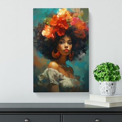 Woman With Curls Impressionism - Wrapped Canvas